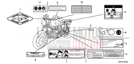 ETIQUETTE DE PRECAUTIONS CB1100AD de 2013